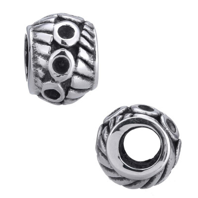 Large bead with surgical steel