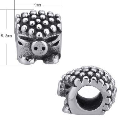 Hedgehog shaped surgical steel bead