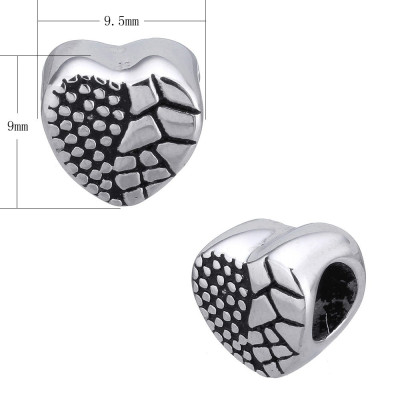 Bead heart made of surgical steel