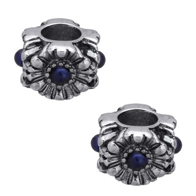 Bead flower in three colors of surgical steel