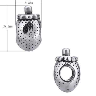 Surgical steel strawberry bead