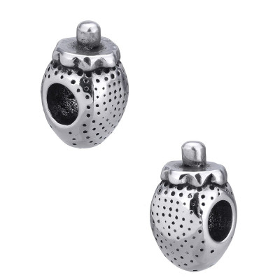 Surgical steel strawberry bead