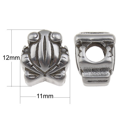 Surgical steel frog bead