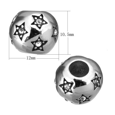 Large bead with surgical steel