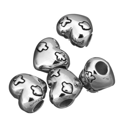 Bead patched heart of surgical steel