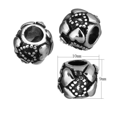 Surgical steel bead with hearts
