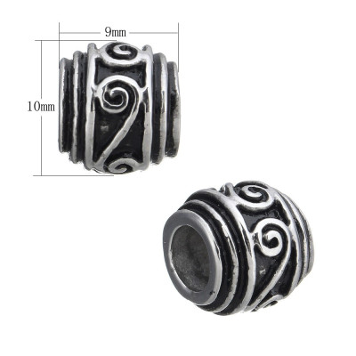 Large bead with surgical steel