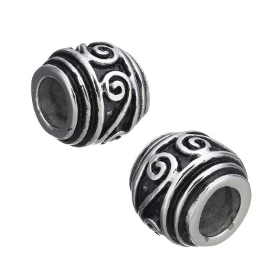 Large bead with surgical steel