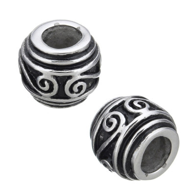 Large bead with surgical steel