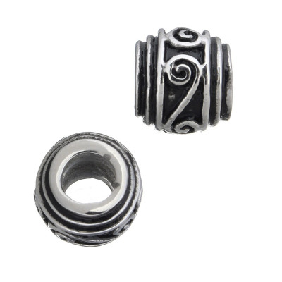 Large bead with surgical steel