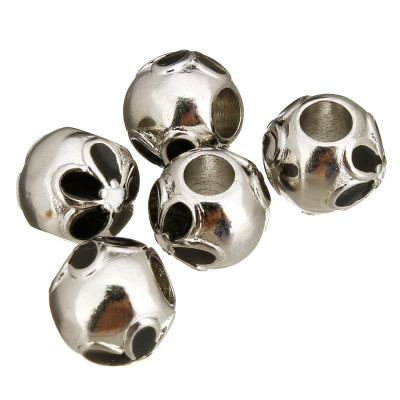 Bead with surgical steel enamel flowers