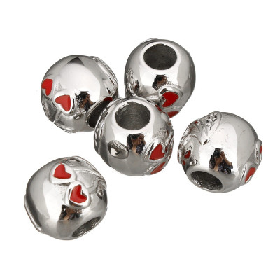 Large bead with a cherry motif made of surgical steel