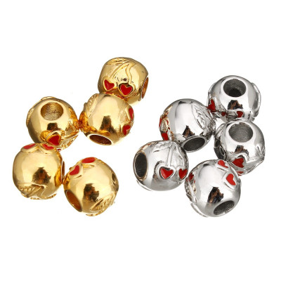 Large bead with a cherry motif made of surgical steel
