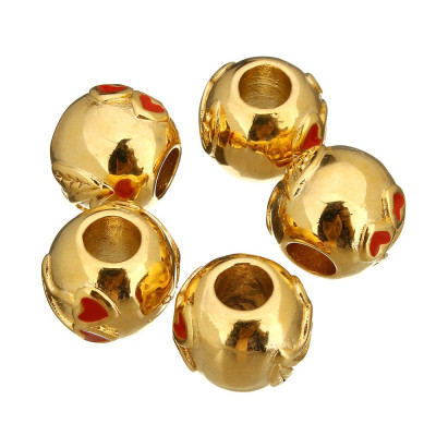 Large bead with a cherry motif made of surgical steel