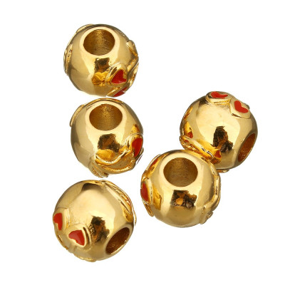 Large bead with a cherry motif made of surgical steel