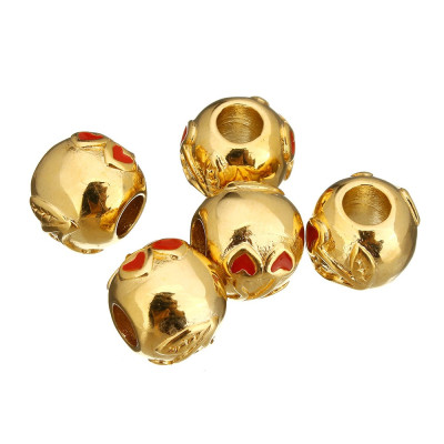 Large bead with a cherry motif made of surgical steel