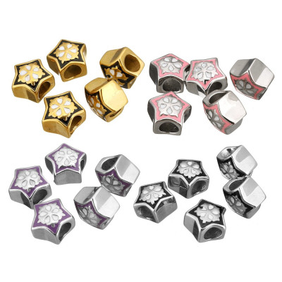 Surgical steel asterisk bead