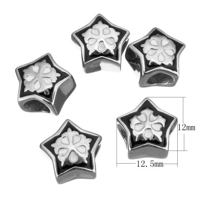 Surgical steel asterisk bead