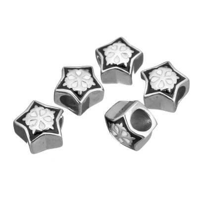 Surgical steel asterisk bead
