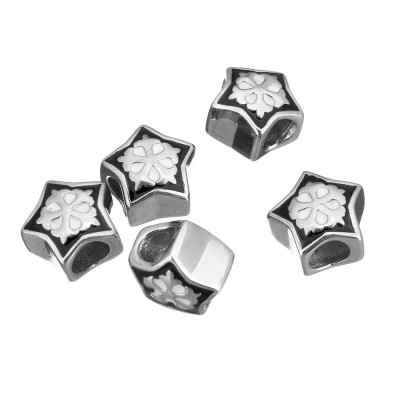 Surgical steel asterisk bead
