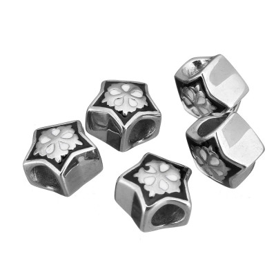 Surgical steel asterisk bead