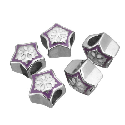 Surgical steel asterisk bead