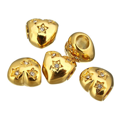 Heart bead in two color variants of surgical steel