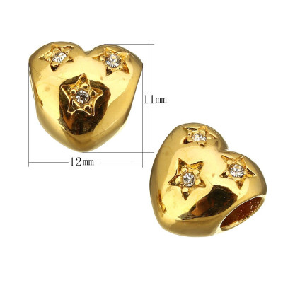 Korálek srdce ve zlaté galvanizace