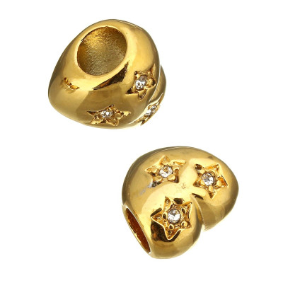 Heart bead in two color variants of surgical steel