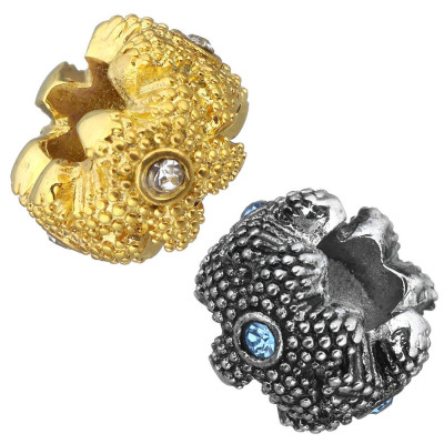 Bead sea star in two colors of surgical steel