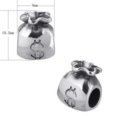 Bead money bag made of surgical steel