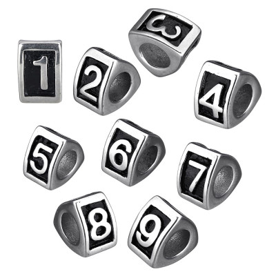 Bead numbers made of surgical steel