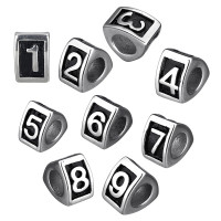  Bead numbers made of surgical steel 