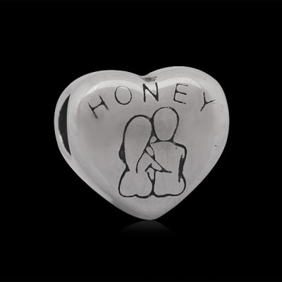 Surgical steel bead with inscription HONEY