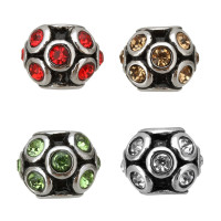  Stainless steel bead with rhinestones 