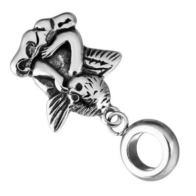 Pendant with large die-cast Angel made of surgical steel