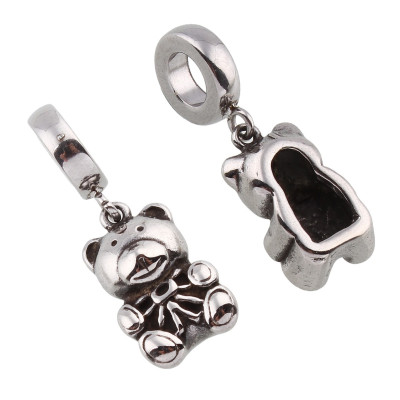 Surgical steel teddy bear pendant