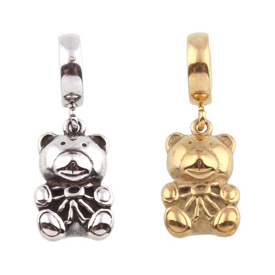 Surgical steel teddy bear pendant