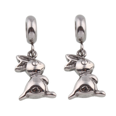 Eye with pendant of surgical steel bunny