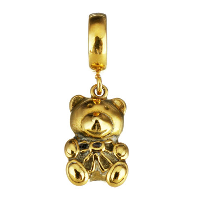 Surgical steel teddy bear pendant