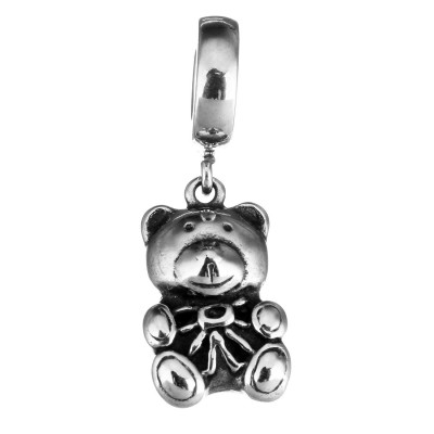 Surgical steel teddy bear pendant