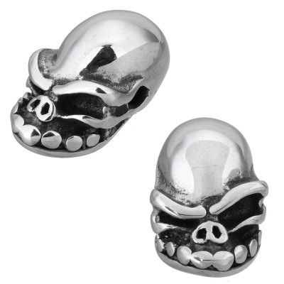 Bead winking surgical steel skull