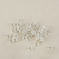 Open ring silver plated 6 x 1mm stainless steel 304