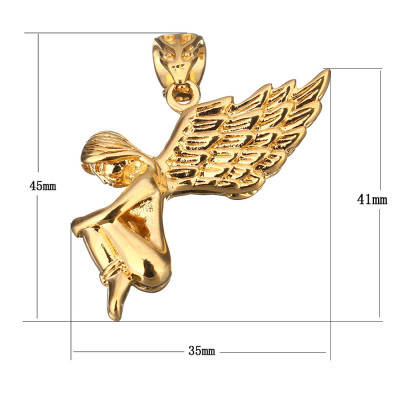 Kneeling angel pendant made of surgical steel