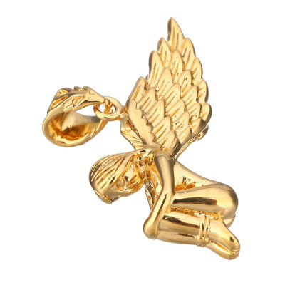 Kneeling angel pendant made of surgical steel