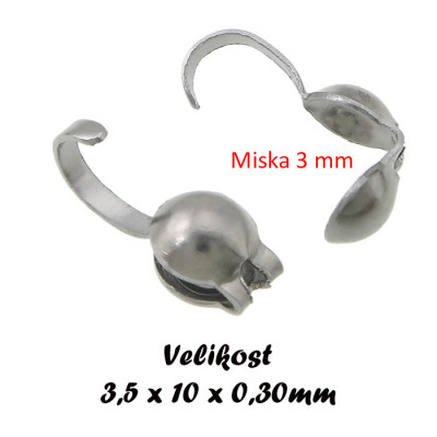 Stainless steel bead tips medium size 3mm