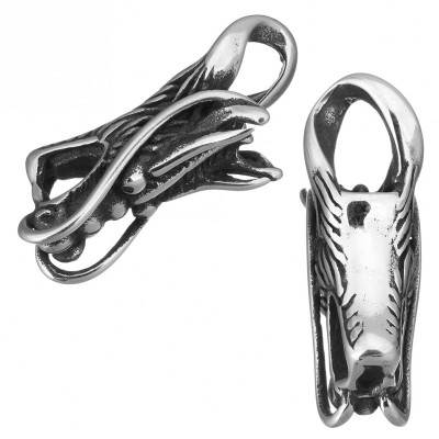 Solid ending in the form of a surgical steel dragon