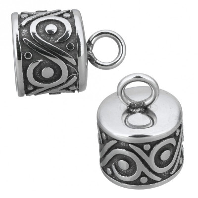 Koncovka s ornamenty 8,5mm z chirurgické oceli