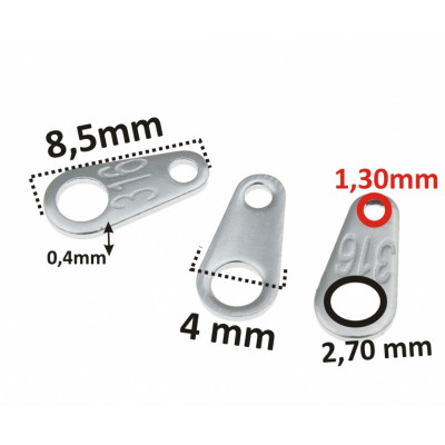 Connector with inscription 316 of surgical steel