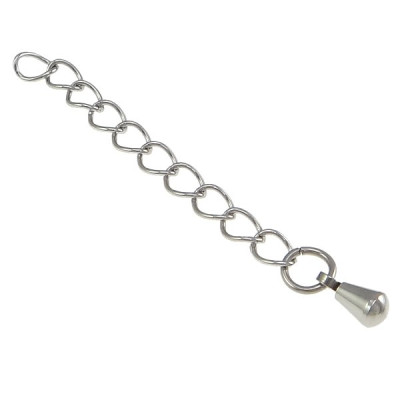 Adjusting chain with decorative ending in surgical steel